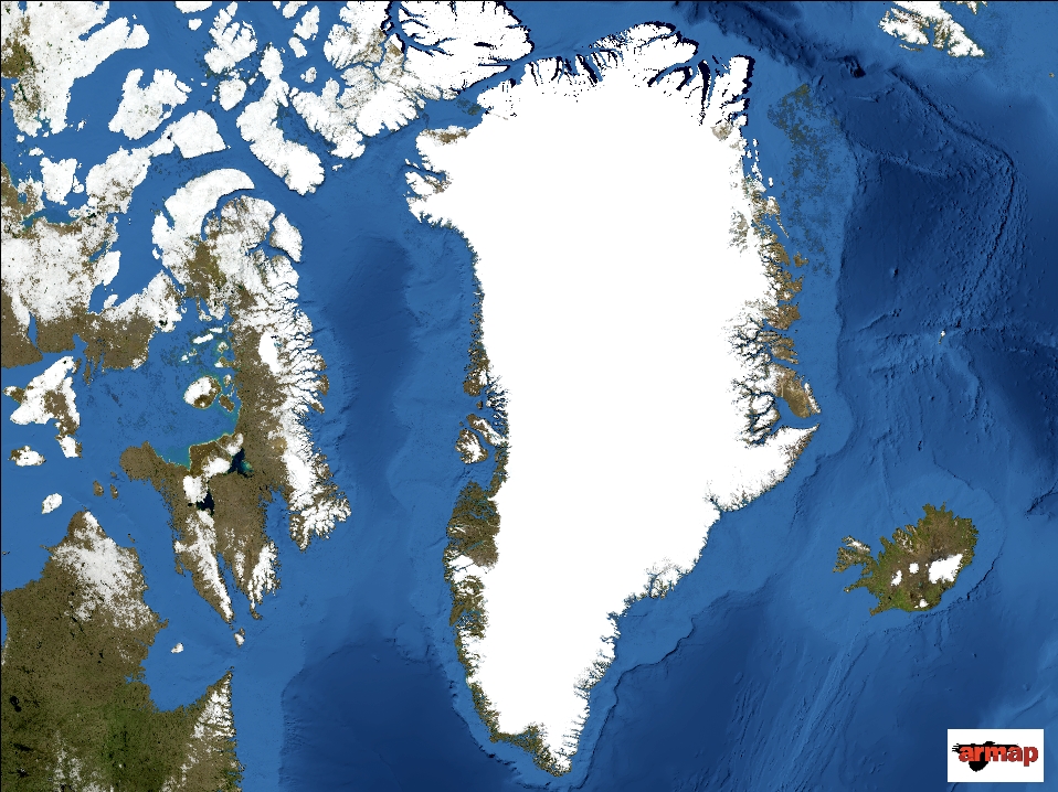 Greenland Base Map with Satellite Imagery