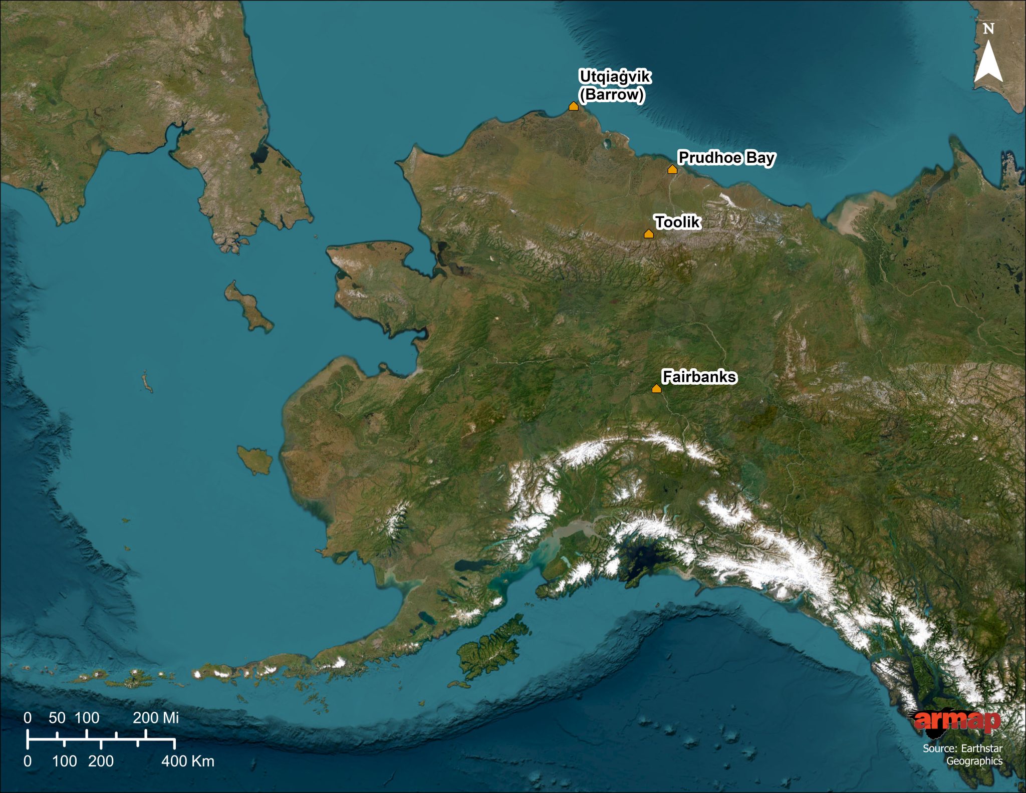 Alaska Base Map with Satellite Imagery – Battelle Arctic Gateway